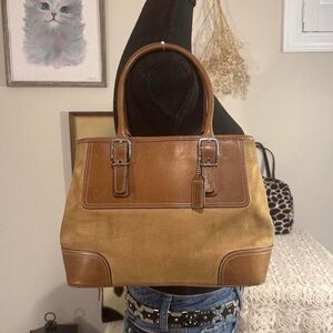 Coach legacy hamptons tan Leather and Suede Tote Bag vintage